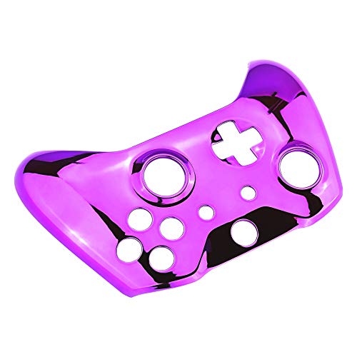 Image of eXtremeRate Chrome Purple Edition Front Housing Shell for Xbox One Wireless Controller Model 1708, Replacement Custom Faceplate Cover for Xbox One S & X Controller