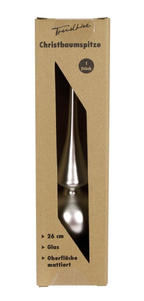 TrendLine Christbaumspitze 26cm Glas Silber Matt Baumspitze...