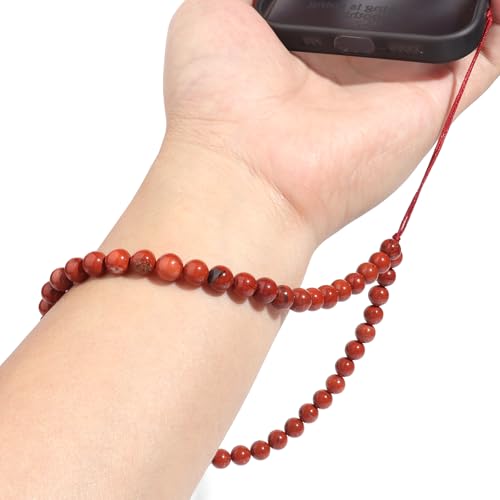 Cordón para teléfono celular anticaída de piedras preciosas naturales 4