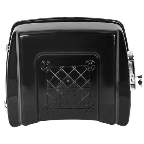 Image of ECOTRIC Chopped Motorcycle Trunk Compatible with 2014-2024 Harley Touring Models Touring Street Road Glide Road King Tail Box Black