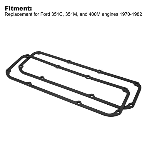 Aramox Engine Valve Cover Gaskets, 2Pcs/Set Valve Cover Gaskets Reusable Kmg02?1 Replacement For Ford 351C 351M 400M Engines 1970?1982 #TOP1