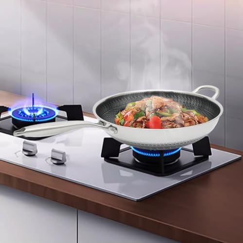 Wok de acero inoxidable de 13.4 pulgadas miniatura 6