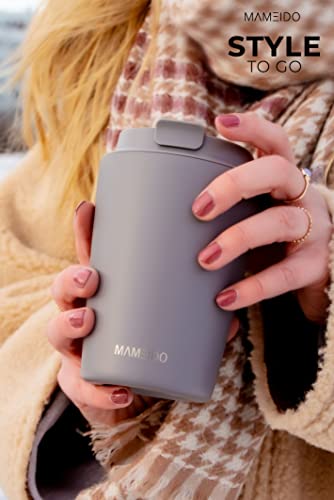 MAMEIDO Insulated Coffee Cup, Travel Mug 350 ml, Leakproof Coffee Flask BPA-Free, Tumbler for Hot & Cold Drinks (Taupe Grey) - Image 3