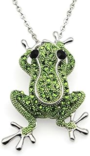 Fashion pendant necklace crystal frog necklace brooch women jewellery (silver)