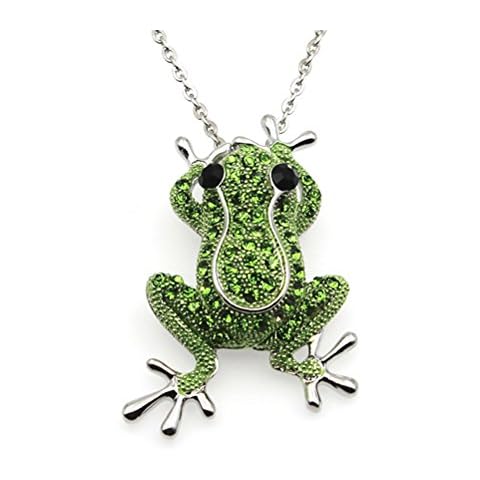 Fashion pendant necklace crystal frog necklace brooch women jewellery (silver) Cover