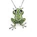 Modeschmuck Frosch-Anhänger für Halskette, Brosche, Strass, Damenschmuck (Silber)