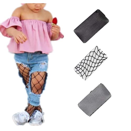 3 Pairs Kids Little Girls Fishnet Stockings Hollow Out Pantyhose Mesh Socks Tights Fashion Footed Leggings