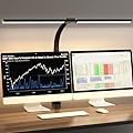 SKYLEO Led Desk Lamp for Home Office - Eye Caring Architect Desk Light with Clamp - Computer Monitor Light with Stepless Dimming Touch Control - 5 Color 24W - 2400LM Timing - Memory Function - Black