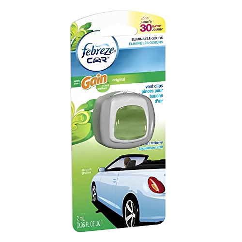 Image of Febreze Car Vent Clip Auto, Home Office AC Air Freshener & Odor Eliminator, With Gain Original - 2 Pieces