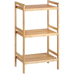 Estanteria Molger Wc SONGMICS Estantería de bambú de 3 niveles para baño, cocina y dormitorio, 45 x 31,5 x 80 cm, Natural BCB073N01