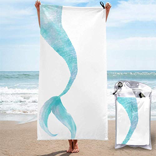 Toalla de playa de viaje Bonita y colorida Cola de sirena Seca rápida Toalla de baño Toallas...