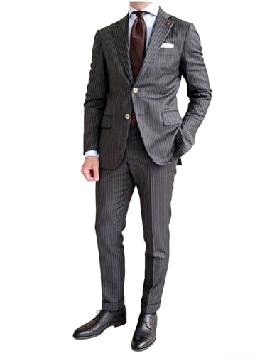 Costume 2 pièces pour hommes en coupe slim fit à rayures élégantes