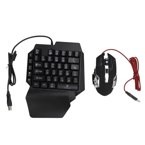 Image of Zunate Half Hand Gaming Keyboard and Mouse Combo, 3 in 1 Mobile Game Combo Pack, Half Hand Gaming Keyboard Set with Mobile Gamepad Controller, Mouse Converter for PC