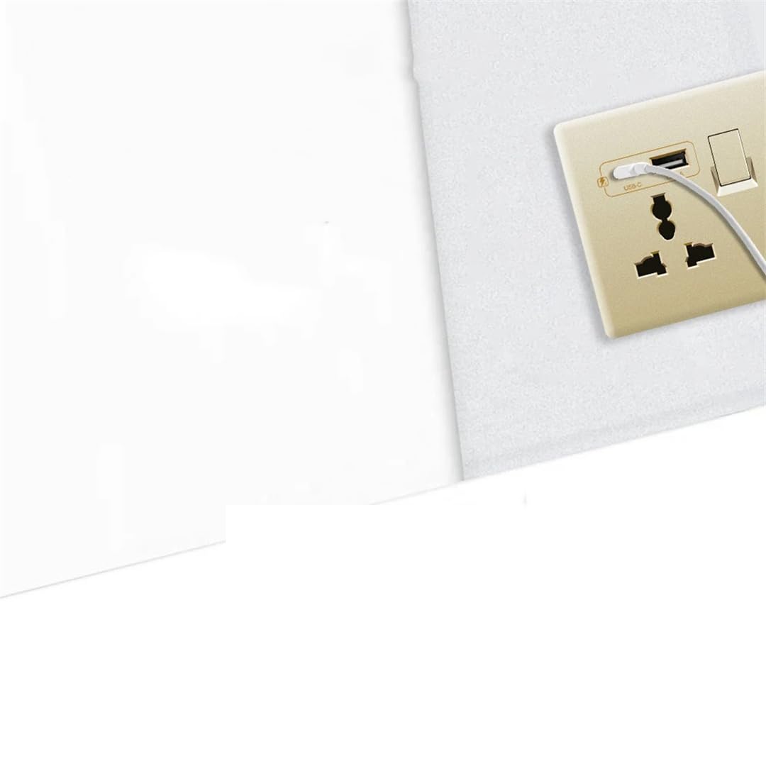 Prise De Courant Murale 13A 18W Rapide Type C 220V, Prise Électrique Universelle À 5 Broches 2gang 13A 2USB