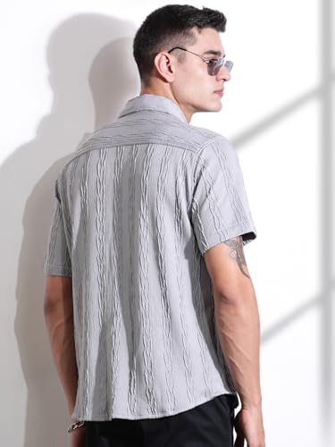 Image of Thomas Scott Men Polyester Blend Solid Oversized Fit Shirt