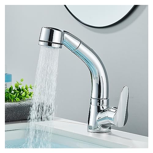 Robinet extractible contre les éclaboussures pour lavabo de salle de bain - 2