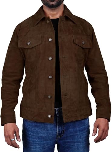 Men's Suede Leather Jacket Real Lambskin Suede Casual Leather Jackets For Men Suede Trucker Coat for Mens2