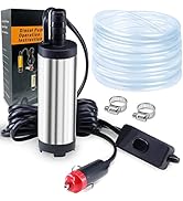 Fuel Transfer Pump,12V Diesel Pump Oil Pump Portable Stainless Steel Submersible Pump Small Keros...