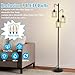 Flarouch Dimmable Floor Lamp, 3 x 800LM LED Edison Bulbs Included, Standing Lamp, Farmhouse Industrial Vintage Corner Tall Tree Floor Lamps for Living Room Bedroom Office, Black