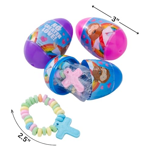 Œufs de Pâques avec cadeaux chrétiens pour partage et célébration du dimanche