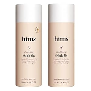 hims Thick Fix Shampoo & Conditioner Set – Saw Palmetto for Healthy Hair Growth & Thickening – Scalp Cleansing – Vegan, Sulfate-Free & Cruelty-Free – Eucalyptus Scent, 6.4 fl oz