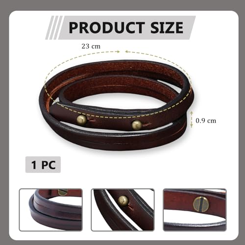 Pulsera de cuero marrón para hombres