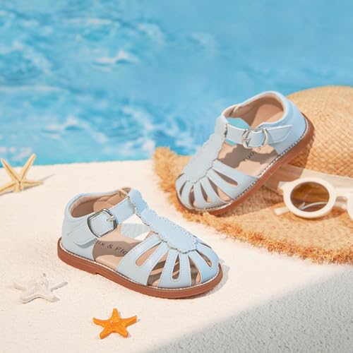 Image of Felix & Flora Toddler Girls Sandals Soft Rubber Princess Flat Shoes Flower Girl Shoes