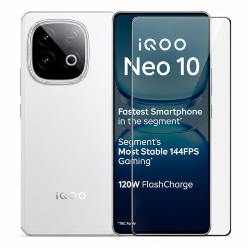 Image of Military-Grade Tempered Glass Screen Protector Compatible for iQOO Neo 10 with Edge to Edge Coverage and Easy Self Installation kit (iQOO Neo 10)