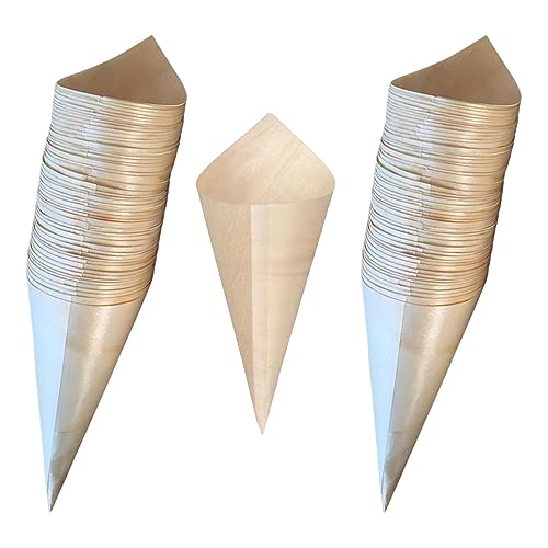 PETSOLA 100 Piezas Conos para Palomitas Soporte para Conos de Conos para Postres Vasos para de Madera Resistente Adecuado para Al Ai, 13cmx18cm