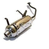 AUSGEZEICHNETER SERVICE AUSPUFF ANLAGE KOMPLETT 125-150cc 4-TAKT * AUSFÜHRUNG BEI 2 FEDERBEINEN HINTEN *152QMI-157QMJ Motoren z.B. für REX QM125T YIYING LJ125T KYMCO KREIDLER FLEX TECH YY125T HYOSUNG ZNEN CHINA ROLLER GY6