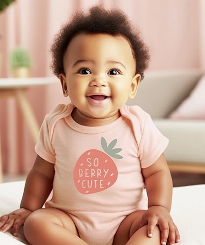 Olive Loves Apple So Berry Cute Strawberry Adorable Infant Bodysuit2