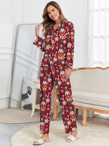 Image of Brosloth Women's Silk Satin Pajamas Pjs Sets Cute Lace Pattern Two Piece Loungewear Set Button Up Pajamas Sleepwear Black