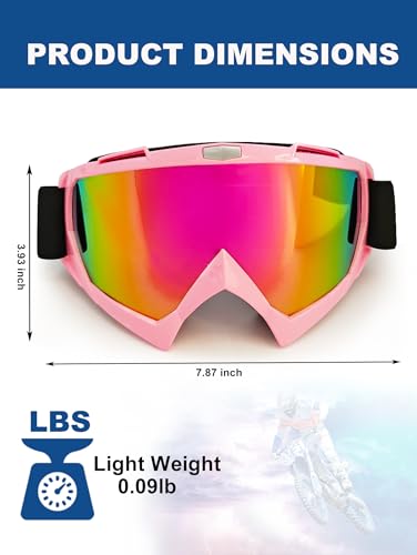 Image of 2Pcs Dirt Bike Goggles Motocross Motorcycle ATV Riding Dustproof Windproof Off Road Racing MX Four Wheeler Goggles