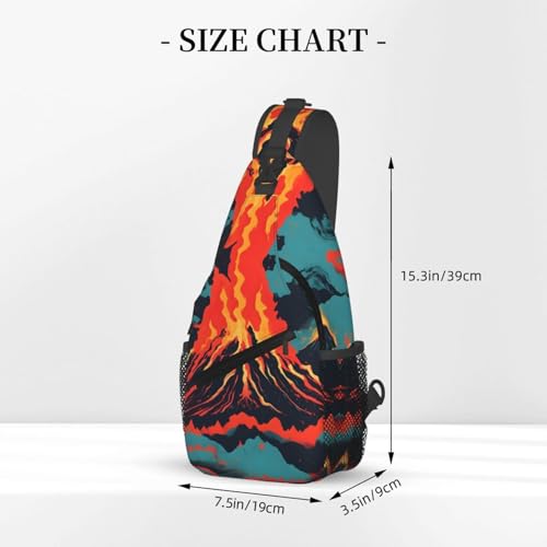 Mochila Cruzada Volcano Print para Viaje y Senderismo miniatura 3
