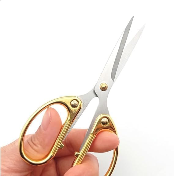 CEPLO Golden Handle Scissors for Cutting Clothes and Fabrics Brass Handle Multipurpose Scissor,DIY Crafts Precision Sharp Blades for Smooth Cuts and Durable Performance 2