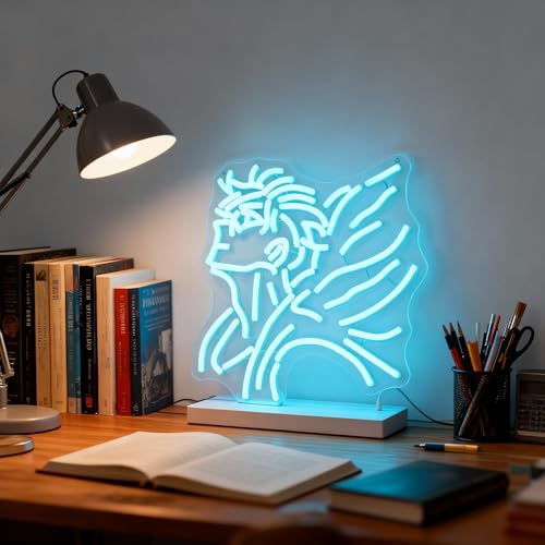 Image of Monarch's Sigil Neon Sign, Ice Blue, 13x13 Inch | Leveling Inspired, LED Wall Art, Anime Room Decor for Gaming, USB Dimmable, Collector's Edition