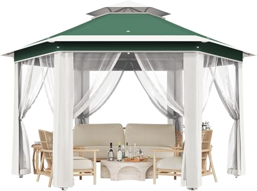 Pop-Up 13x13 FT Gazebo with Mesh Windows & Carry Bag