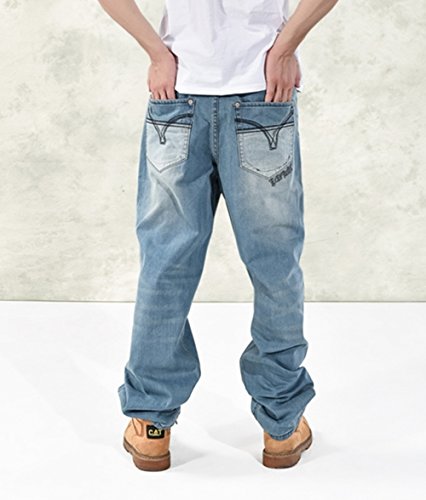 Men's Loose Hip-hop Washed Baggy Denim Jean Long Pants2