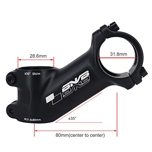 PLATTBK Bike Stem 31.8mm 35Degree, Aluminum Alloy MTB Stem Riser Bicycle Handlebar Stem for BMX Road Bike Mountain Bike(80mm) - Image 2
