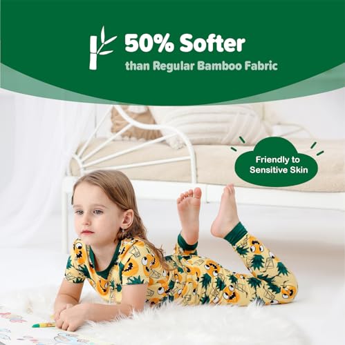 Image of Kids 2-Piece So Soft Playtime Set-Lightweight Viscose from Bamboo Short Sleeve Top&Leggings for Toddler Boy & Girls