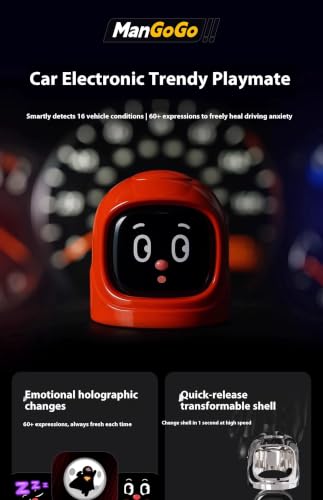 Image of AI Smart Dashboard Robot with Animated Emoji (Pink) | Gyroscope Motion Sensor, Rechargeable, Interactive Companion, Car Interior Decor