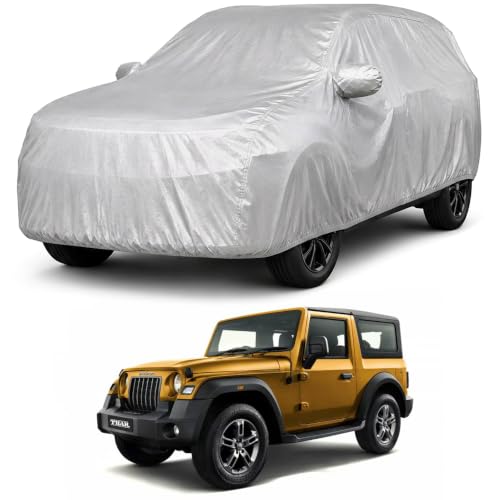Image of Autofact Car Body Cover Compatible with Thar 2020-2026 | Custom Fit Car Cover | 100% Water-Resistant| Triple-Stitched Lightweight Fabric | Dustproof | Indoor & Outdoor Use | Elastic Bottom