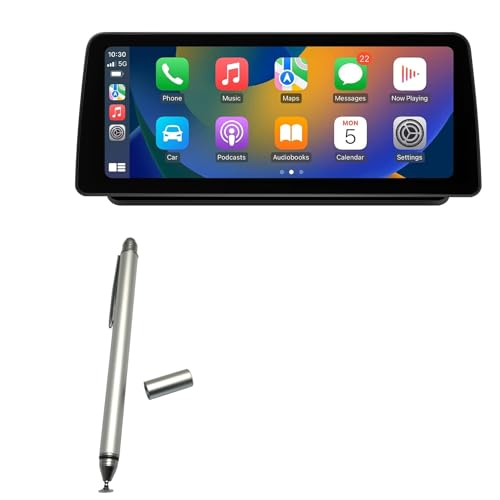BoxWave Stylus Pen Compatible with Roadanvi Android Car Stereo (12.3 in) - DualTip Capacitive Stylus, Fiber Tip Disc Tip Capacitive Stylus Pen - Metallic Silver