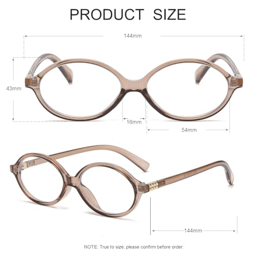 Image of JOVAKIT Retro Oval Blue Light Blocking Glasses for Women Vintage Fashion 90s Small Oval Frame Eyeglasses