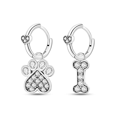 Hapour Silver Earring 925 Sterling Silver Earring Fashion Earring Elegant Sterling Silver Earrings Silver Hoop Earrings Heart Earrings For Women Girls As Gifts (Cute Bone Claw Love Earrings) #TOP5