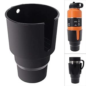 iSaddle Large Car Cup Holder Adapter Compatible with Hydro Flask 32oz 40oz 50/50 Flask, Yeti 24/30/36oz, Nalgene 32oz Coffee Mugs – Car Interior Accessory Big Bottles Car Cup Holder (Up to 3.8 Inches)