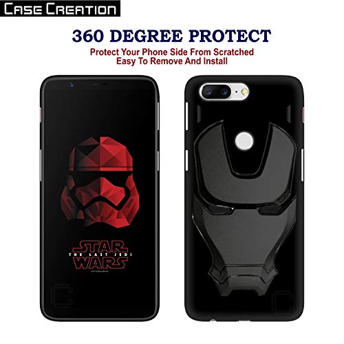 Image of COVERLY Official 3D Touch Feel Trending Marvel Avengers Logo Mask Soft Rugged Grip Iron Man Super Power Cartoon Movie Silicone Matte Back Cover for Oneplus 5T / One Plus 5T - Black (2018)
