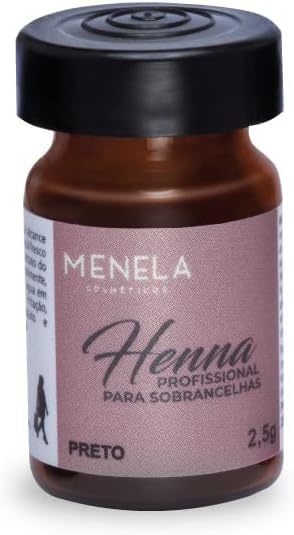 Kit Henna Professionnel pour Sourcils Menela | Henné 2,5 g + Fixateur 15 ml | Usage professionnel (Castanho Moyen)