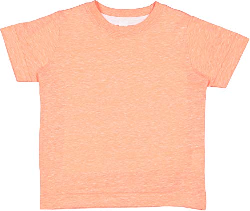 RABBIT SKINS™ Toddler Harborside Mélange Short Sleeve Jersey Tee, Papaya Melange, 3T
