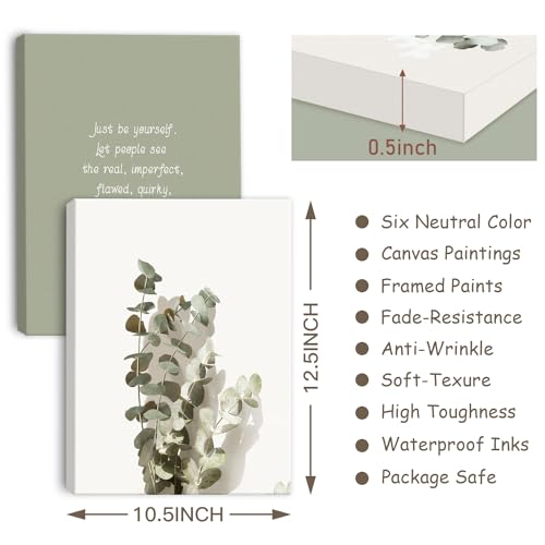 Tableau feuille d'eucalyptus verte BINCUE pour décoration murale